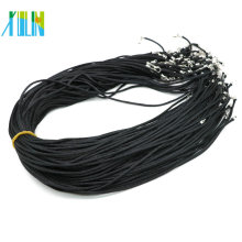 2.0mm Rat Tail Satin Black Cord collar con cierres de langosta y extensores 19Inch ajustable collar de bricolaje, 100pcs / pack, ZYN0015